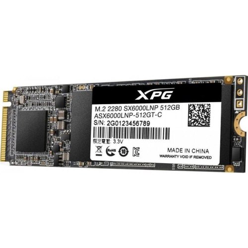 Накопичувач SSD NVMe M.2 2280 ADATA XPG SX6000 Lite 512GB PCIe 3.0 3D NAND (ASX6000LNP-512GT-C)