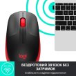 Миша бездротова, Logitech M190 Wireless Red, оптична, 1000dpi, 1xAA, радіо (910-005908)