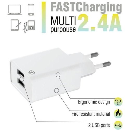 Мережевий зарядний пристрій Piko TC-242 White (1283126477560)