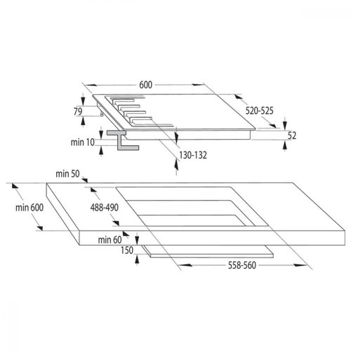 Варильна поверхня Gorenje газова, 60см, чавун, бежевий