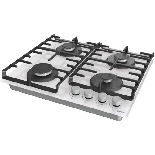 Варильна поверхня Gorenje газова на склі, 60см, чавун, білий