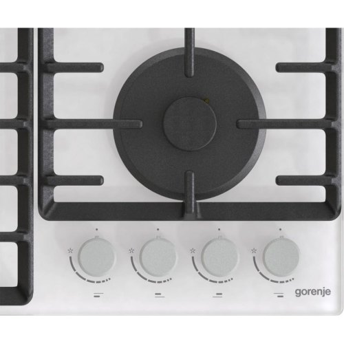 Варильна поверхня Gorenje газова на склі, 60см, чавун, білий