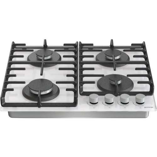 Варильна поверхня Gorenje газова на склі, 60см, чавун, білий