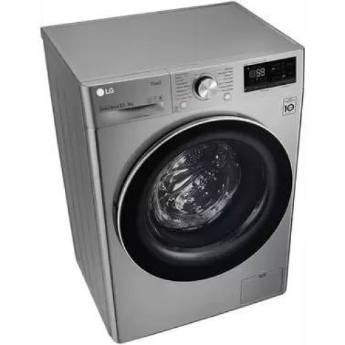 Прально-сушильна машина LG фронтальна, 8.5(5)кг, 1200, A, пара, 47см, дисплей, пара, інвертор, сріблястий