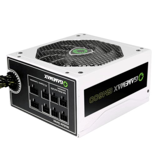 Блок живлення, білий ATX 600W, коробочний, модульний, 14см вент. GM-600-WHITE