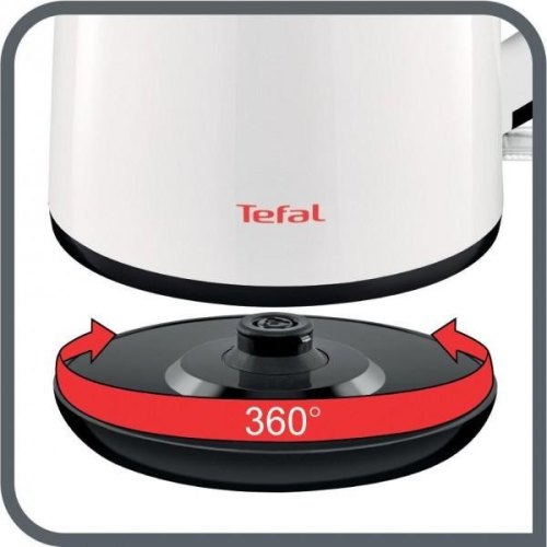 Електрочайник Tefal Safe`tea 1л, з подвійними стінками, білий глянець