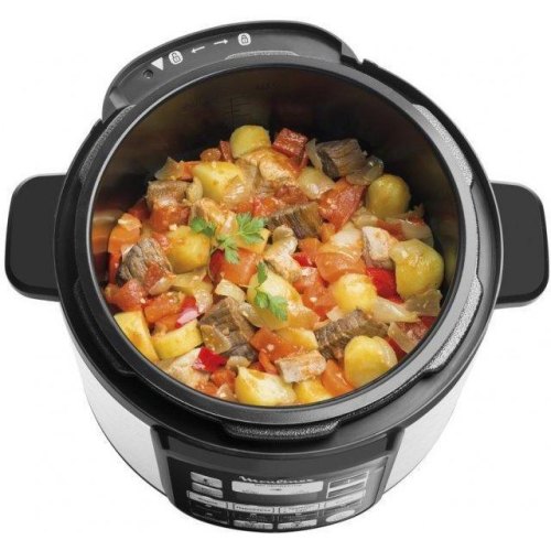 Мультиварка-скороварка Moulinex Initial Pressure, 1000Вт, чаша-5л, електронне керув., метал/пластик, чорний