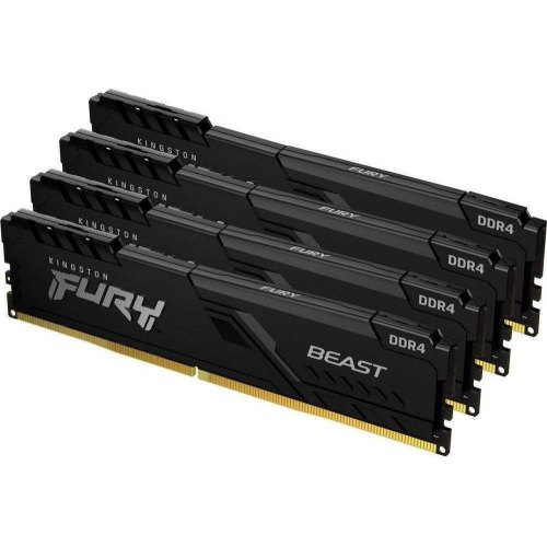 Модуль пам'яті DDR4 64GB (4x 16GB) 3200MHz Kingston Fury Beast Black (KF432C16BBK4/64)