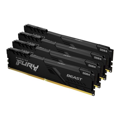 Модуль пам'яті DDR4 64GB (4x 16GB) 3600MHz Kingston Fury Beast Black (KF436C18BBK4/64)