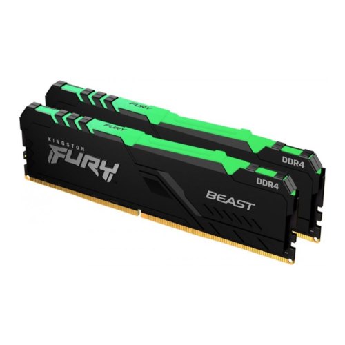 Модуль пам'яті DDR4 16GB (2x 8GB) 3000MHz Kingston Fury Beast RGB Black (KF430C15BBAK2/16)