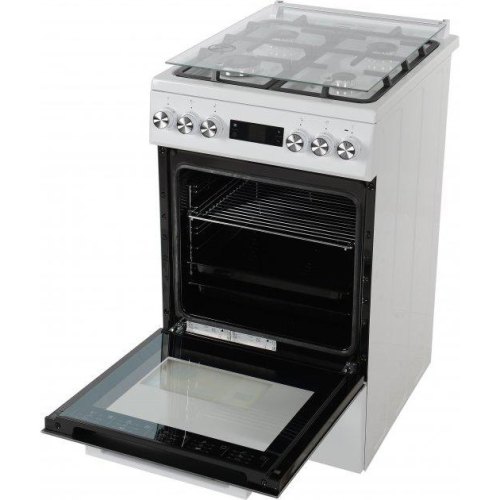 Плита Beko комбінована, 60л, 50x60см, дисплей, конвекція, чавун, білий