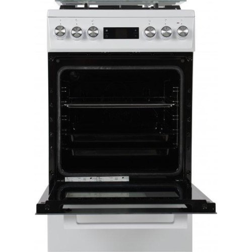 Плита Beko комбінована, 60л, 50x60см, дисплей, конвекція, чавун, білий