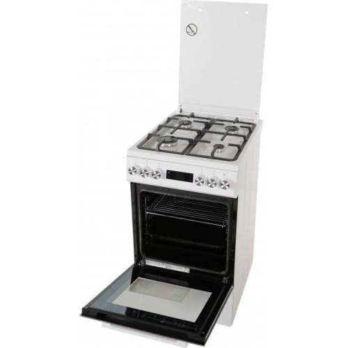 Плита Beko комбінована, 60л, 50x60см, дисплей, конвекція, чавун, білий