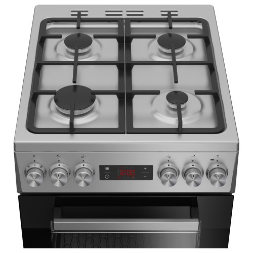 Плита Beko комбінована, 60л, 50x60см, дисплей, конвекція, чавун, нерж