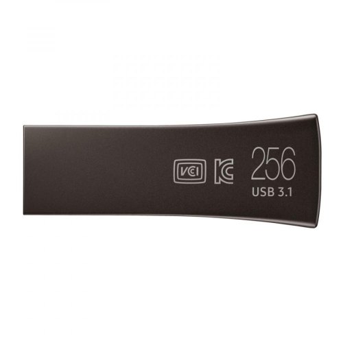 USB флеш, 256GB, Samsung Bar Plus Black (MUF-256BE4/APC) метал, чорний, USB 3.1
