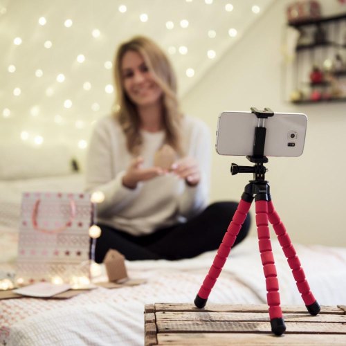 Штатив Hama Flex 2x1 Mobile Phone Action Camera 10 -26см Red (00004617)