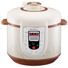 Мультиварка Moulinex, 1000Вт, чаша 5л, сенсорне керування, метал/пластик, біла (CE501134)