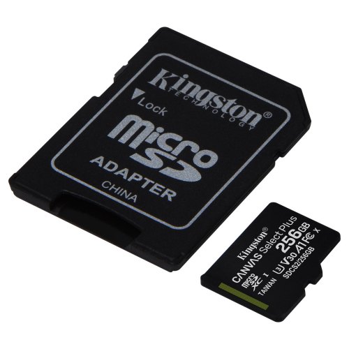 microSDXC карта 256Gb Kingston class10 з SD адаптером UHS-I R100/W85MB/s (SDCS2/256GB)