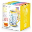 Електрочайник Sencor 2л, Strix, скло, 5 темп.реж, жовтий