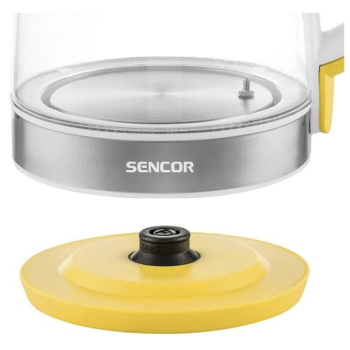Електрочайник Sencor 2л, Strix, скло, 5 темп.реж, жовтий