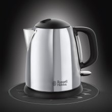 Електрочайник Russell Hobbs Victory 1л, метал, сріблясто-чорний