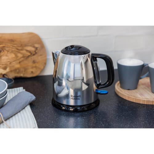 Електрочайник Russell Hobbs Victory 1л, метал, сріблясто-чорний