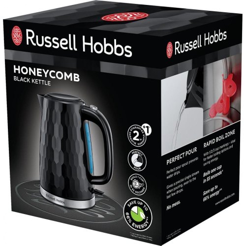 Електрочайник Russell Hobbs Honeycomb 1.7л, пластик, чорний