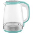 Електрочайник Sencor 2л, Strix, скло, 5 темп.реж, зелений