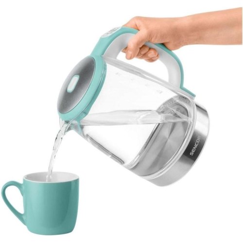 Електрочайник Sencor 2л, Strix, скло, 5 темп.реж, зелений