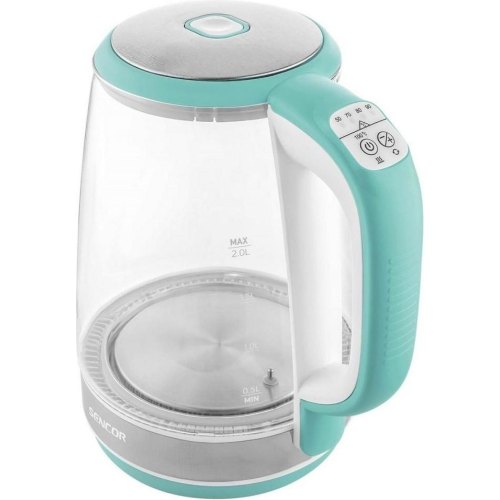 Електрочайник Sencor 2л, Strix, скло, 5 темп.реж, зелений