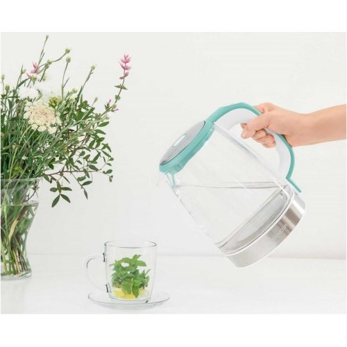 Електрочайник Sencor 2л, Strix, скло, 5 темп.реж, зелений