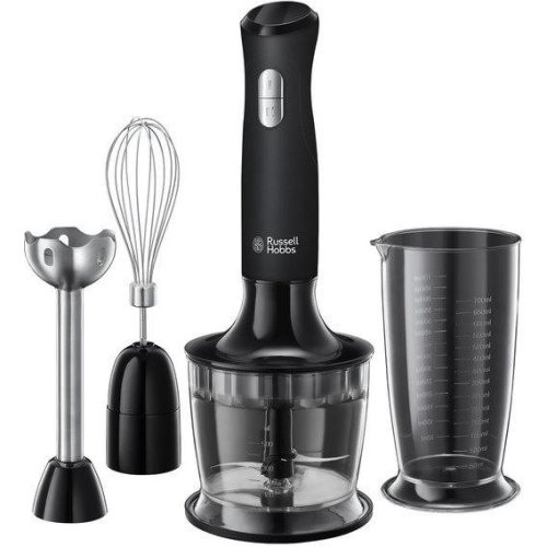Блендер Russell Hobbs заглибний Matte Black 500Вт, 3в1, чаша-700мл, чопер-500мл, чорний