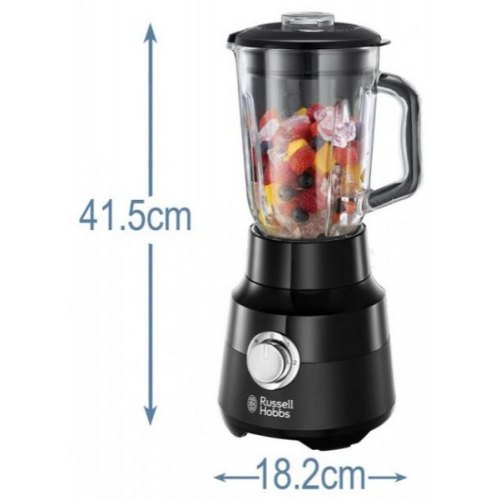 Блендер Russell Hobbs стаціонарний Matte Black 650Вт, чаша-1500мл, чорний