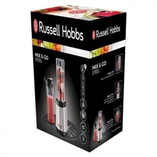 Блендер Russell Hobbs для смузі Mix&Go 300Вт, чаша-600мл, чорно-сріблястий