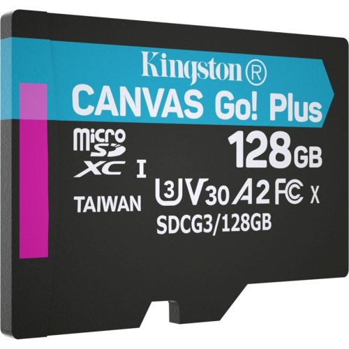 microSDXC карта 128Gb Kingston class10 з SD адаптером UHS-I U3 A2 R170/W90MB/s (SDCG3/128GB)