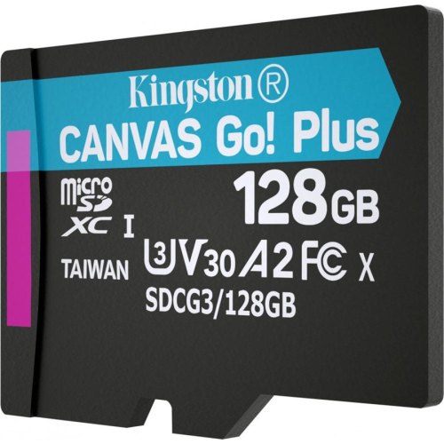 microSDXC карта 128Gb Kingston class10 з SD адаптером UHS-I U3 A2 R170/W90MB/s (SDCG3/128GB)