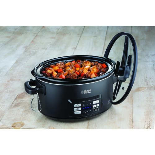 Повільноварка Russell Hobbs SouseVide, 350Вт, чаша-6.5л, електронне керув., 2 щупи, вакууматор, нерж. сталь, чорний