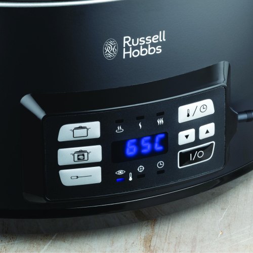 Повільноварка Russell Hobbs SouseVide, 350Вт, чаша-6.5л, електронне керув., 2 щупи, вакууматор, нерж. сталь, чорний