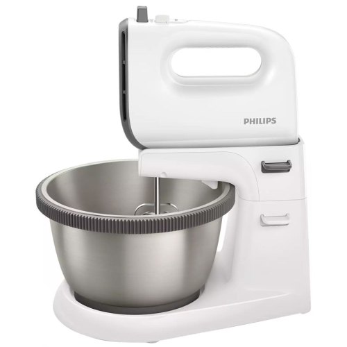 Міксер Philips Viva Collection стаціонарний 450Вт, насадки-4, чаша- метал, 3л, білий