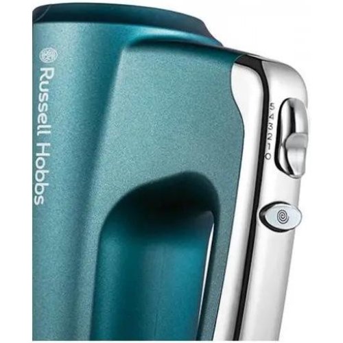 Міксер Russell Hobbs ручний Turquoise, 350Вт, насадки-4, турборежим, бірюзовий