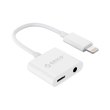 Зарядний та аудіо адаптер ORICO Lightning - 3.5 мм/Lightning (2LT-WH-BP)