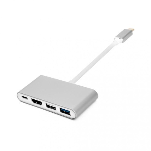 Перехідник PowerPlant Type-C (M) - 4*USB 2.0/3.0, HDMI, Type-C (F)