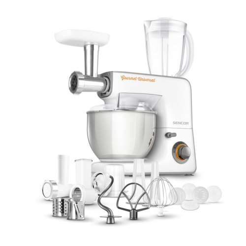 Кухонна машина Sencor 1000Вт, чаша-метал, корпус-пластик, білий