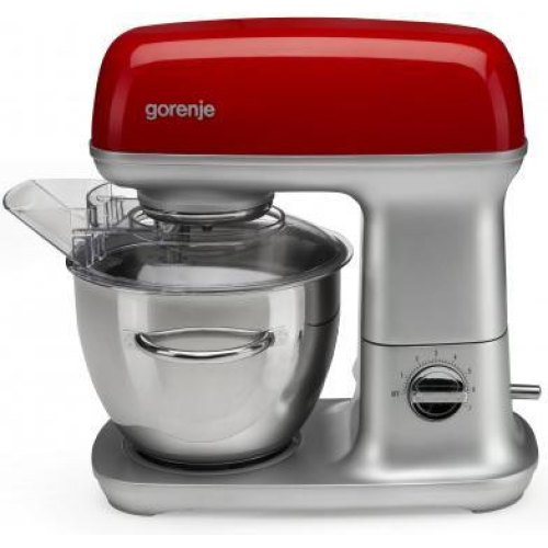Кухонна машина Gorenje 1000Вт, чаша-метал, корпус-метал, сріблясто-червоний