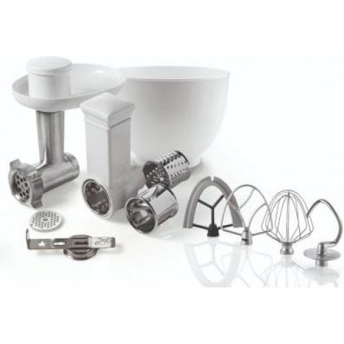 Кухонна машина Gorenje 1000Вт, чаша-метал, корпус-метал, сріблясто-червоний