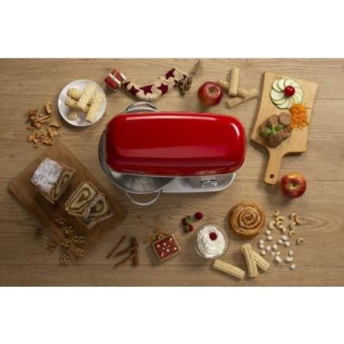 Кухонна машина Gorenje 1000Вт, чаша-метал, корпус-метал, сріблясто-червоний