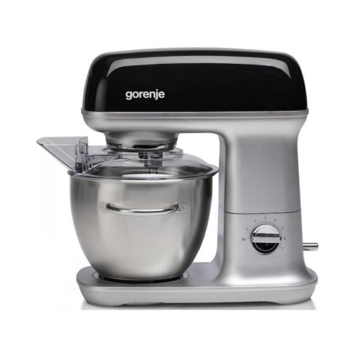 Кухонна машина Gorenje 1000Вт, чаша-метал, корпус-метал, насадок-4, сріблясто-чорний
