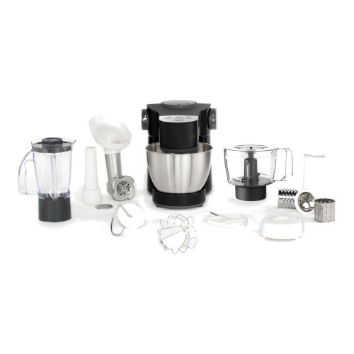 Кухонна машина Tefal Wizzo Upgrade 1000Вт, чаша-пластик, корпус-пластик, насадок-6, чорний