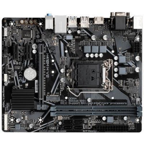 Mатеринська плата Gigabyte s1200 Intel H470 HDMI/VGA M.2 Gb E LAN mATX H410M H V2