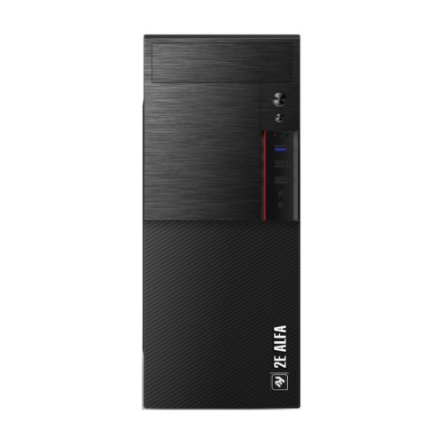 Корпус 2E ALFA (E190-3U) MidT,2xUSB2.0,1xUSB3.0,сталь(бокова панель), без БЖ,чорний